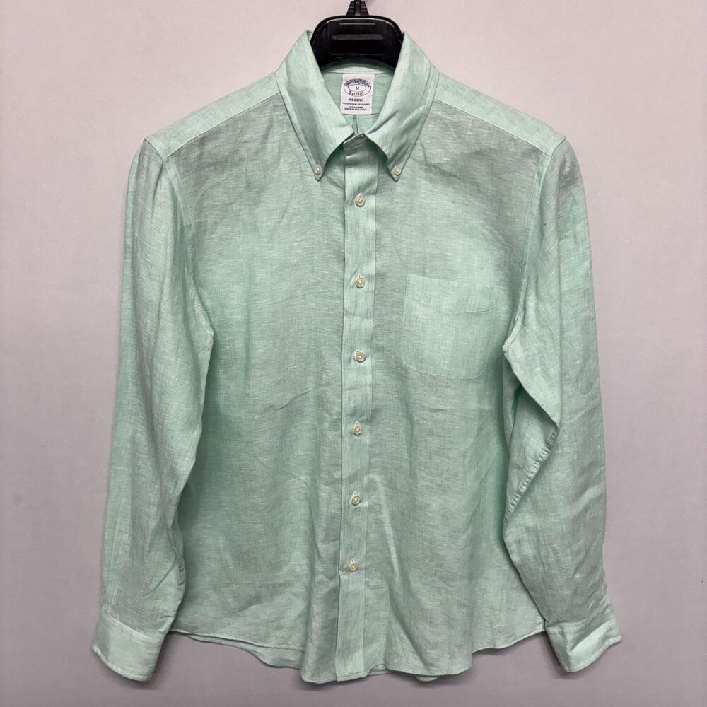 Brooks Brothers Regent Men Baird McNutt 100% Linen Shirt Size Medium D133 -4